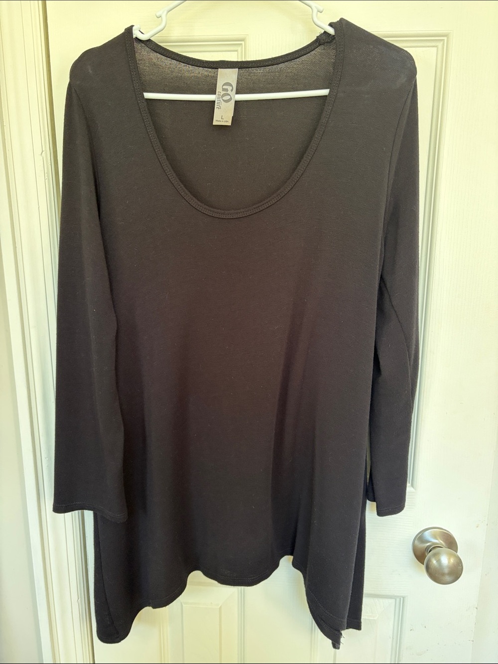 Go Couture Black Scoop Neck Long Sleeve Tunic